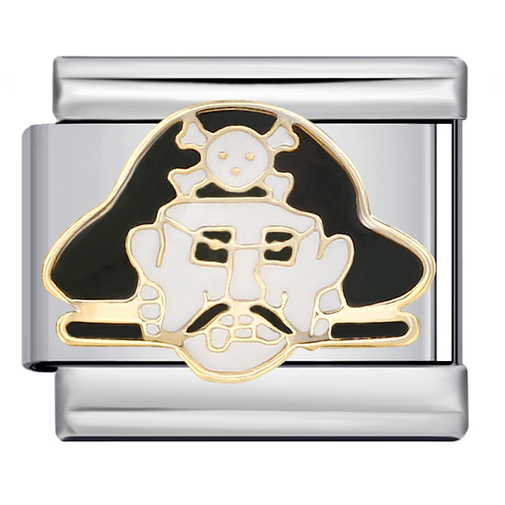 Wholesale   Module Bracelet Titanium Steel Welding Oil Dropping Dark Black Pattern