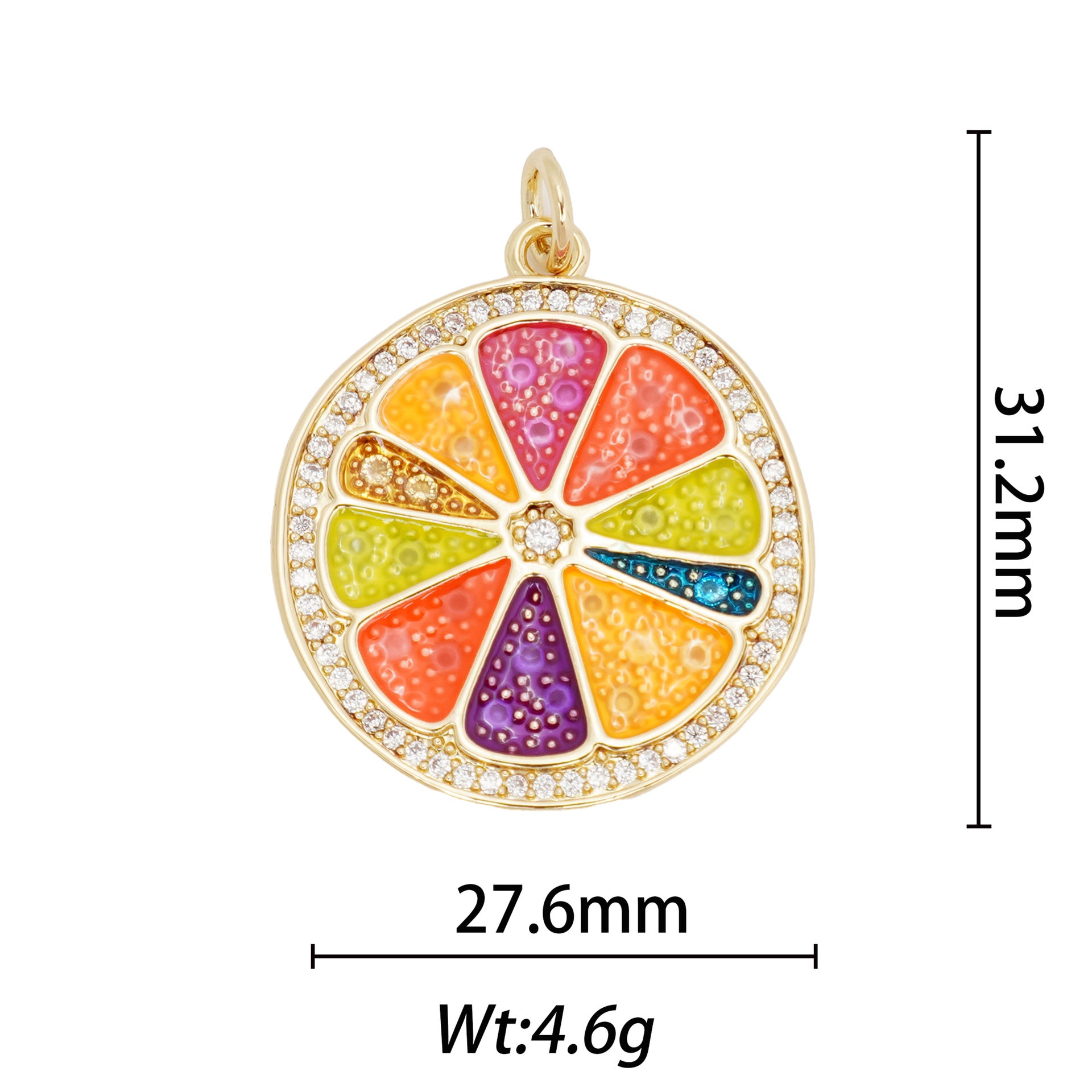 Wholesale 10pcs Cute 18k Copper Fruit DIY Necklace Pendant