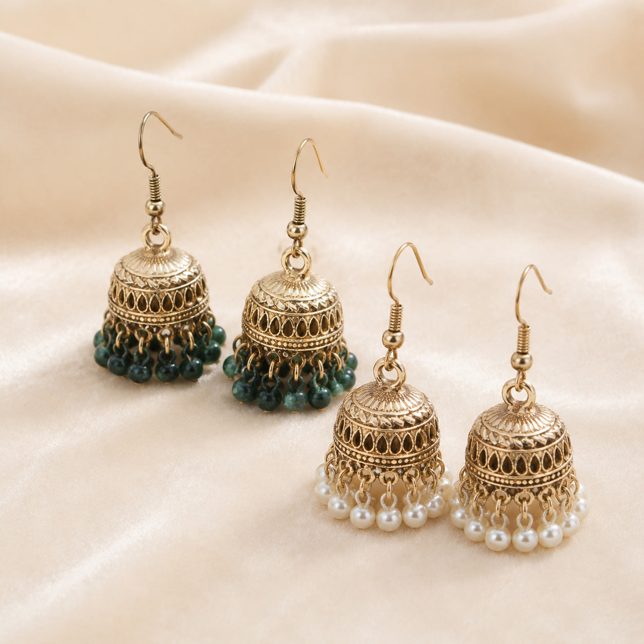 Wholesale Retro Indian Tassel Bead Pendant Earrings Ethnic Chic Style Fashion Jewelry Accessory For Resale
