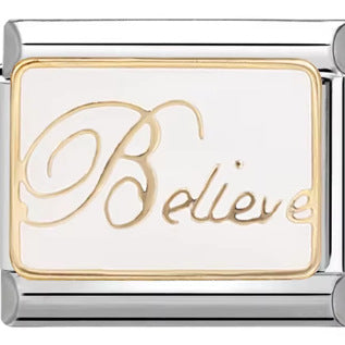 Wholesale Italian Charm Bracelet 9mm DIY BELIEVE English HELLO letter  Creative Stainless Steel Composable Bracelet