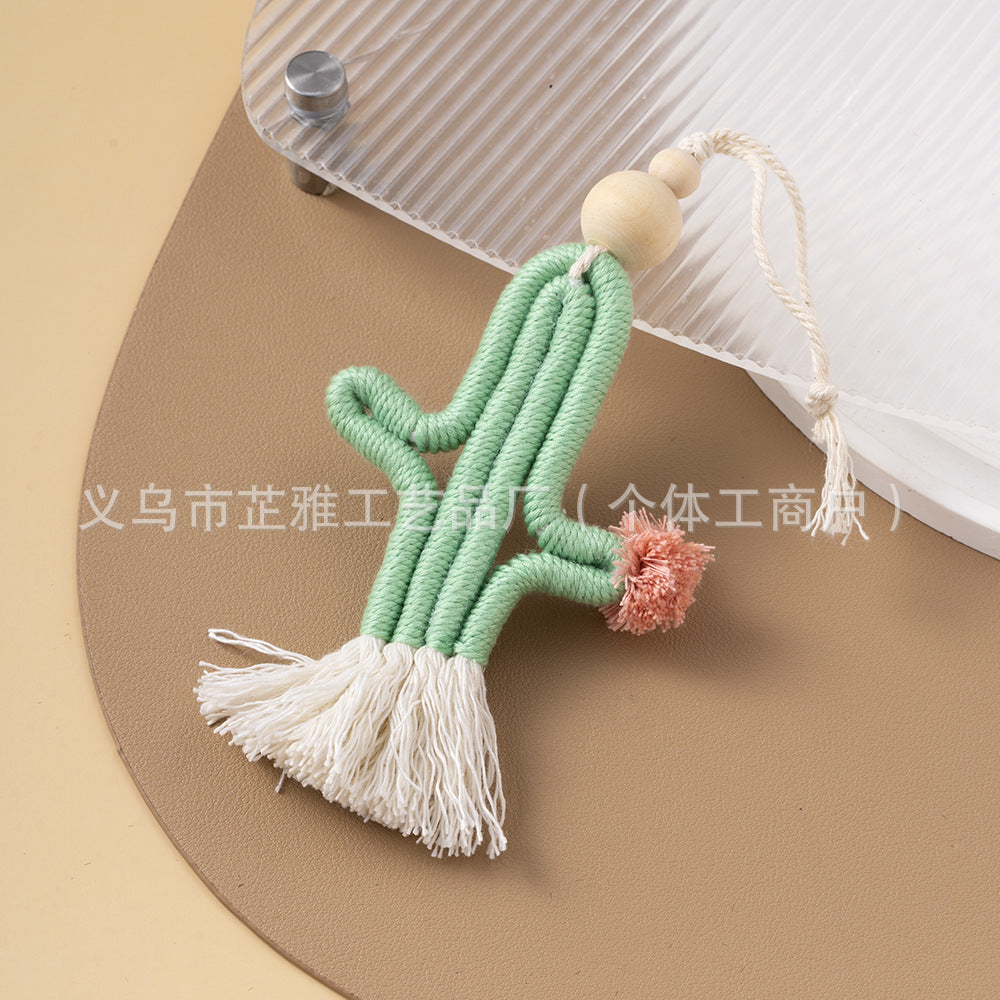 Wholesale Hand-woven cactus pendant keychains