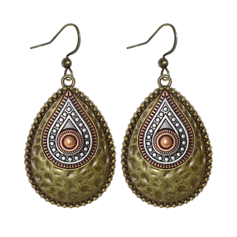 Wholesale Bohemian Geometric Tassel Earrings Set - Zinc Alloy Hollow Cloisonné - Fashion Accessory for Gift or Resale