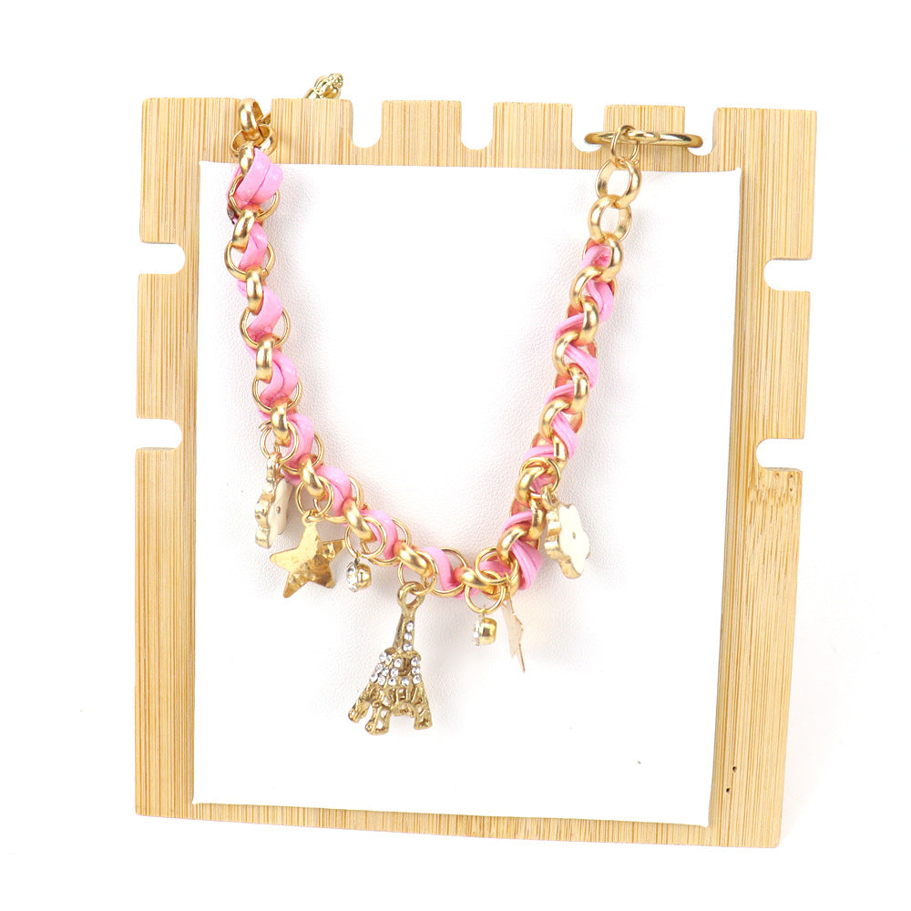 Wholesale Trendy Alloy Flower Eiffel Tower Star Bracelet Fashion Jewelry Accessory