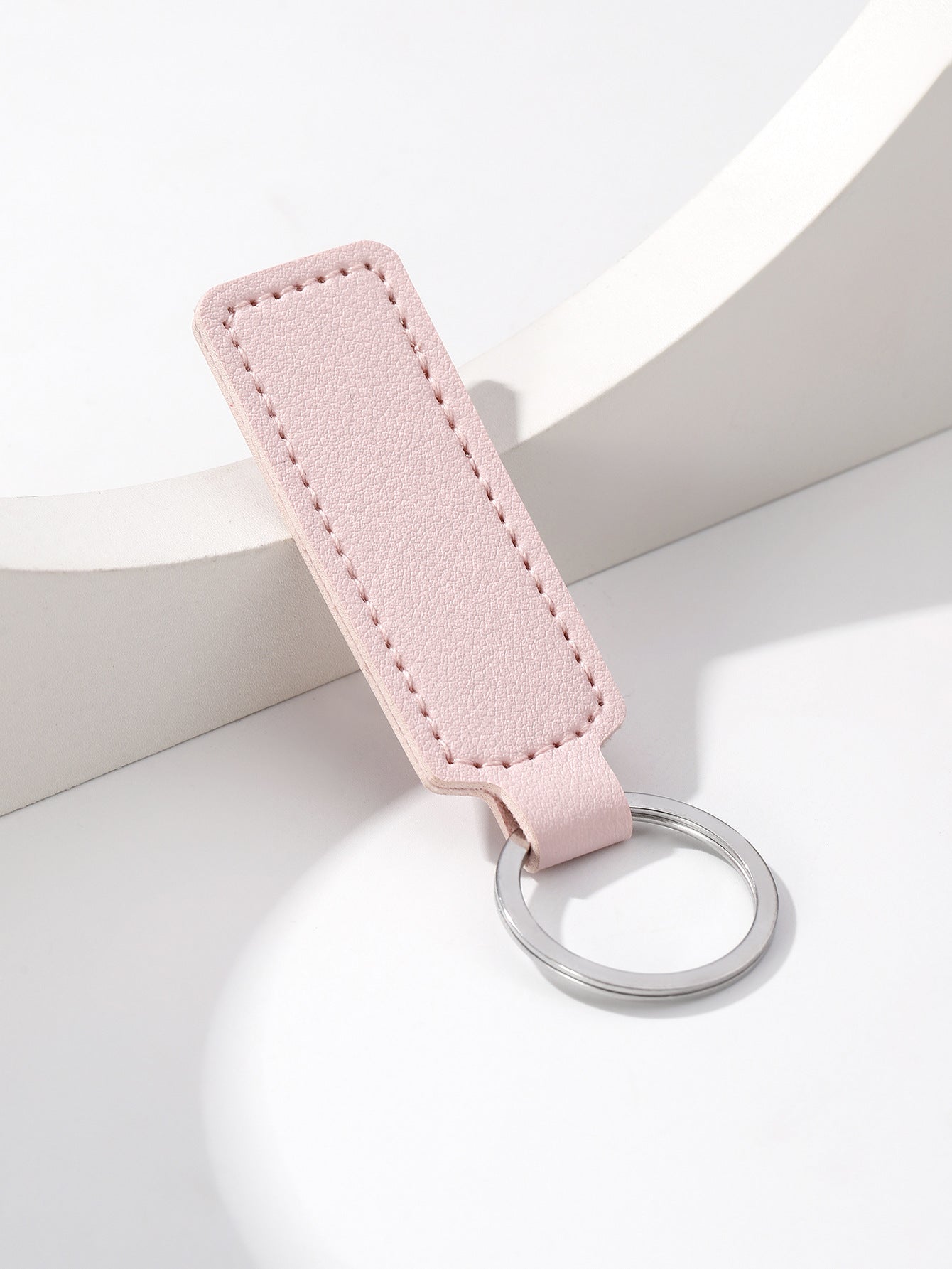 Wholesale solid color PU leather keychain