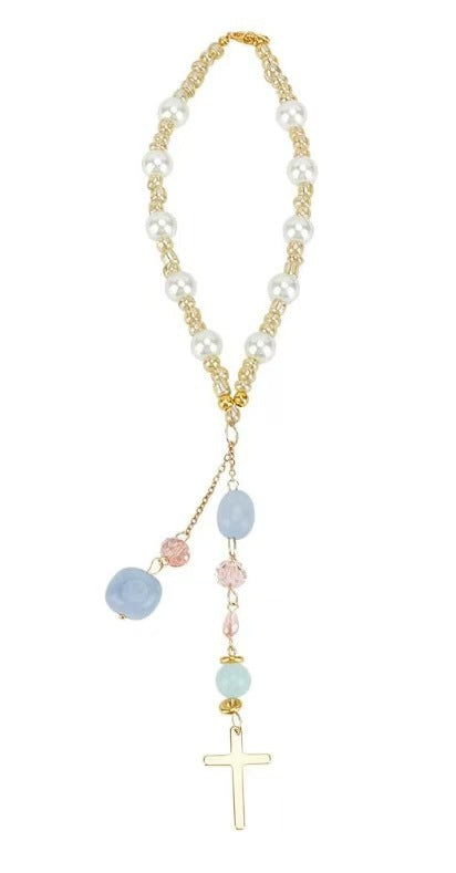 Wholesale  Pearl Chain Bracelet Gold Cross Pearl Bracelet