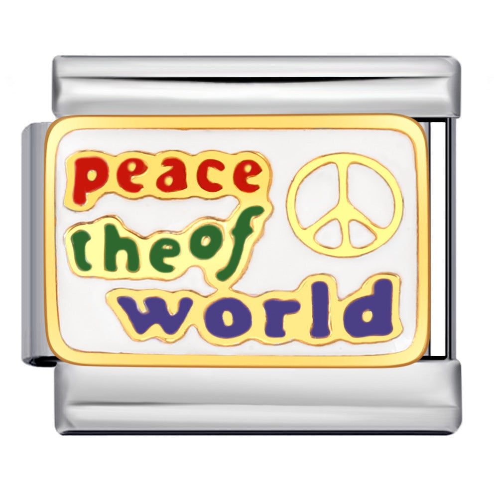 Wholesale Italian modular stainless steel welding dripping oil  DIY bracelet