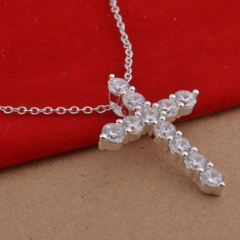 Wholesale 4MM zircon micro-inlaid hip hop cross necklace