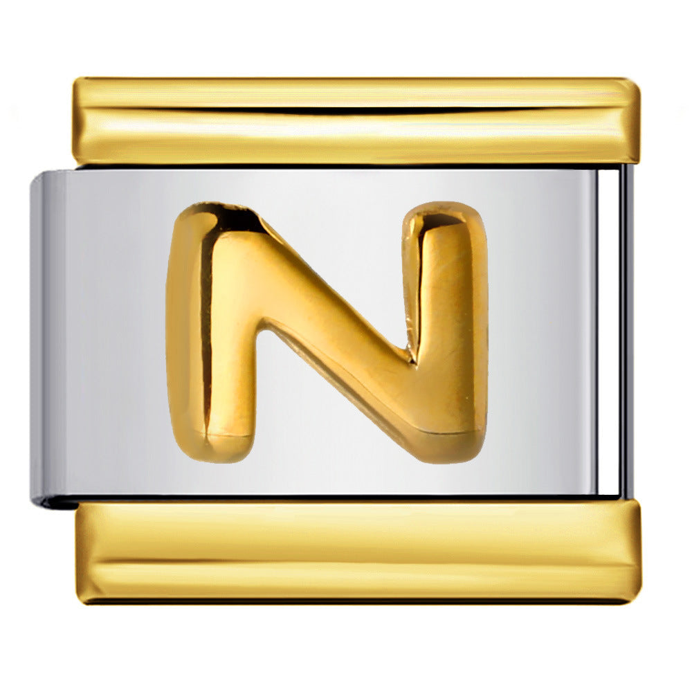 Wholesale Italian Charm Bracelet 9mm DIY Splicing Removable Raised Letters Stainless Steel Composable Bracelet