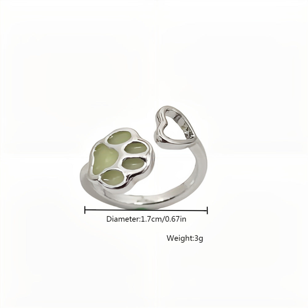 Wholesale Opening non-fading  luminous cat' s claw ring