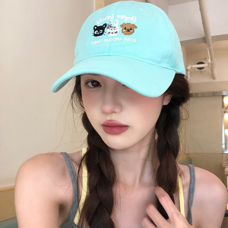 Wholesale cute cartoon animal embroidery cartoon cotton baseball cap