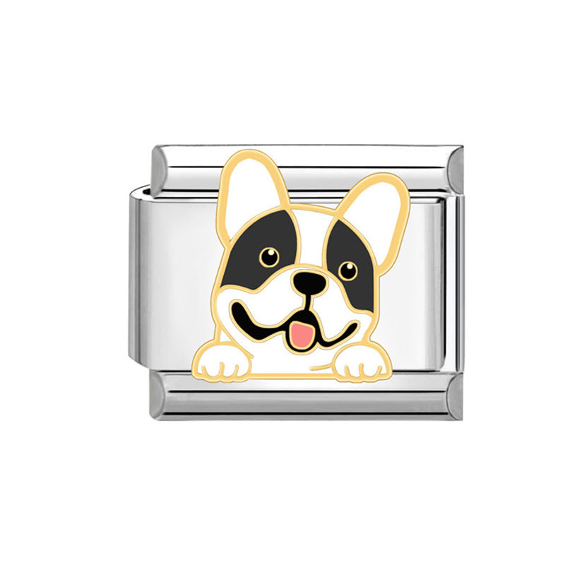 Wholesale 9mm Italian Charm Starter Bracelets DIY square Single Section Creative Stainless Steel Composable Bracelet
