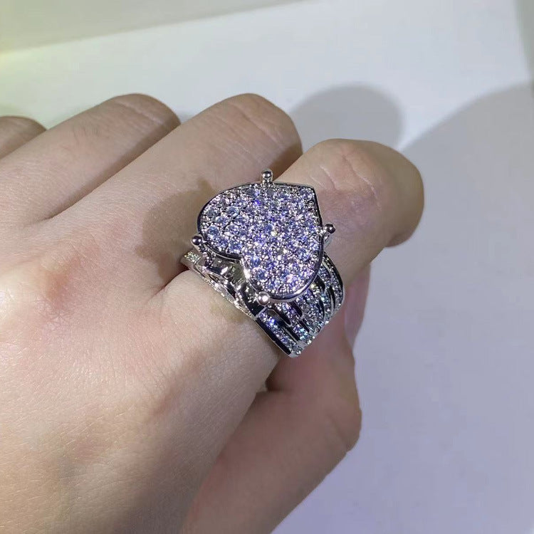 Wholesale  micro-inlaid zircon love ring