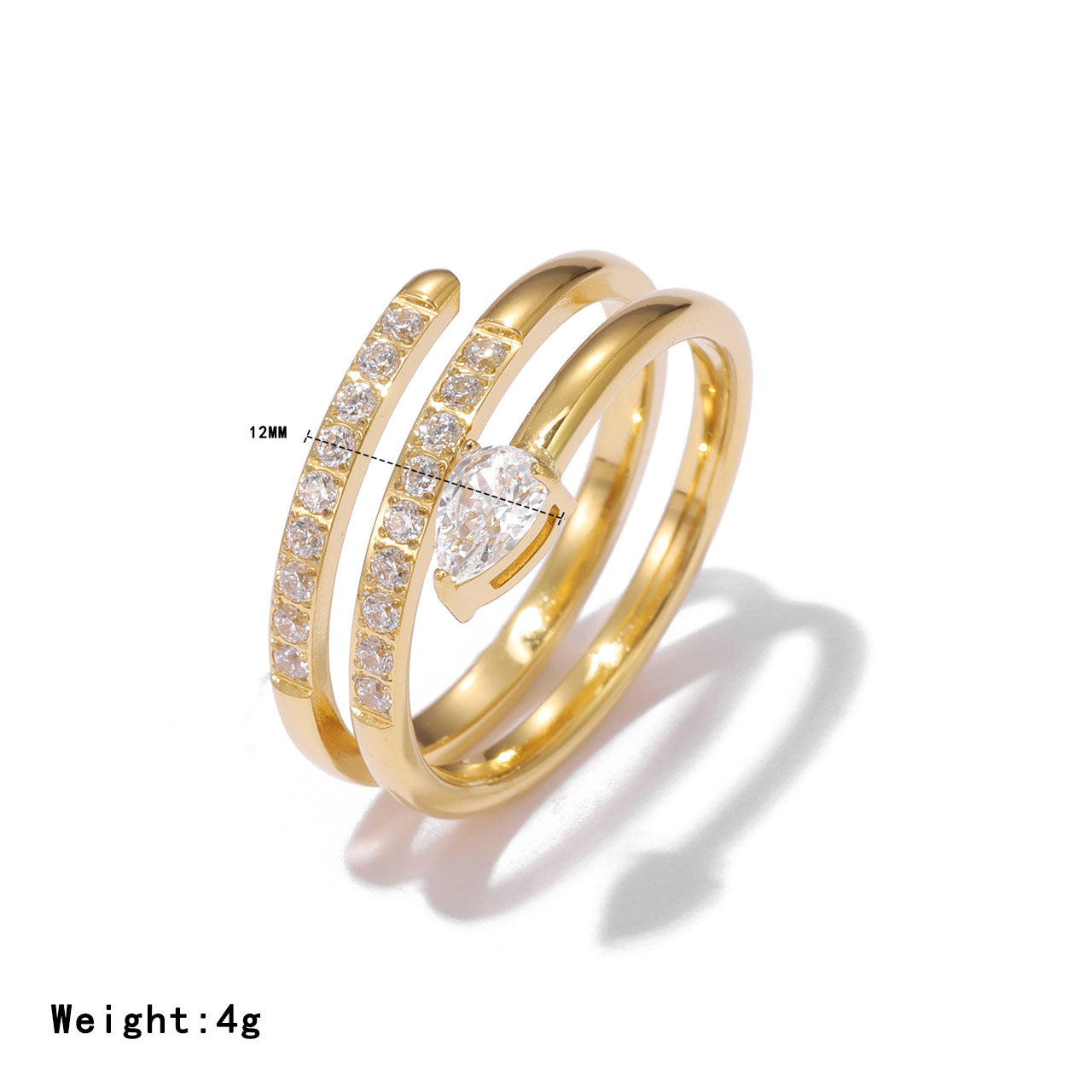 Wholesale Diamond-Set Coiled Snake Ring