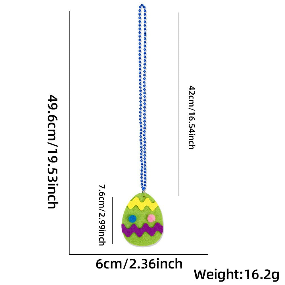 Wholesale Easter Party Dress Up Beaded Eggs Rabbit Carrot Bead Necklace ACC-NE-LiTa001