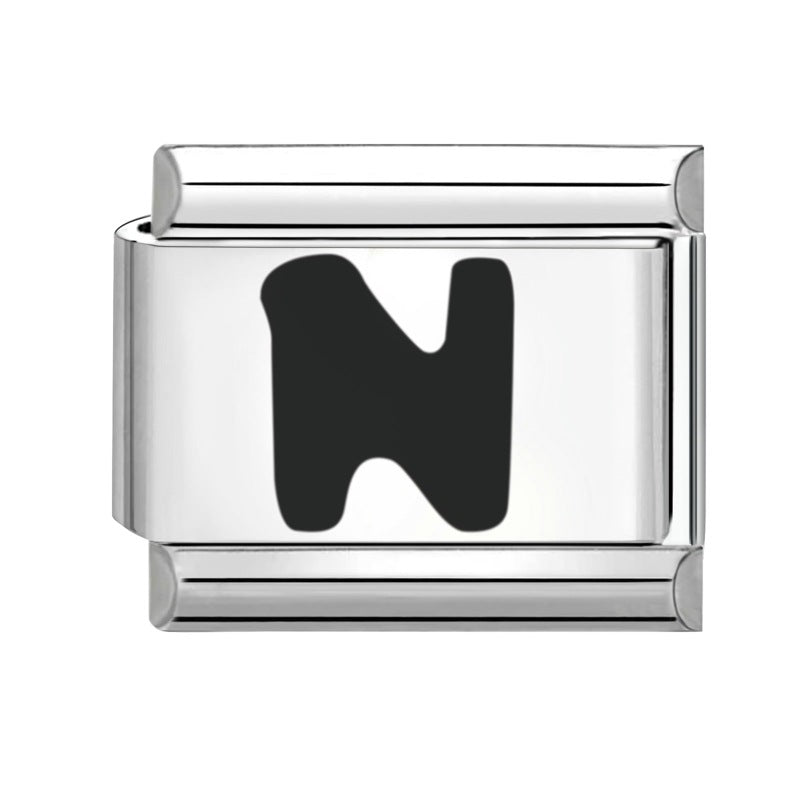 Wholesale Italian modular bracelet 9mm DIY splicing detachable letters titanium steel combinable bracelet