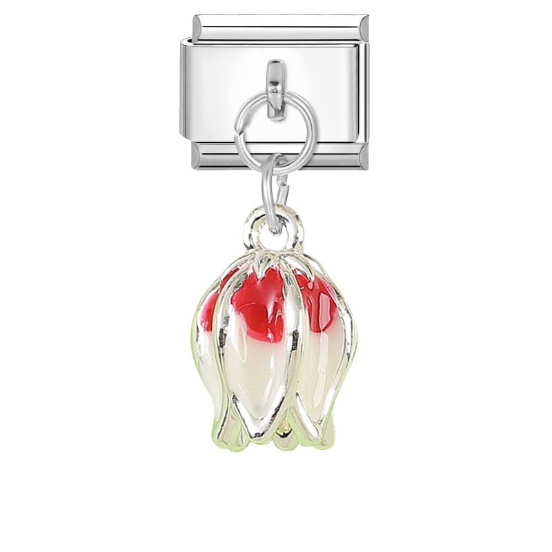 Wholesale 9mm Italian Charm Starter Bracelets DIY flower fish Single Section Creative Stainless Steel Composable Bracelet