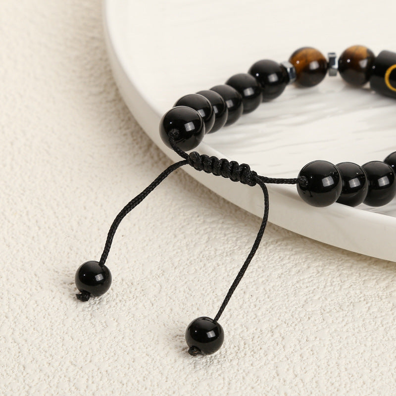 Wholesale 10MM Tiger Eye Stone Bracelet Men's Black Magnet Braided Agate Bracelet ACC-BT-zhixiang009