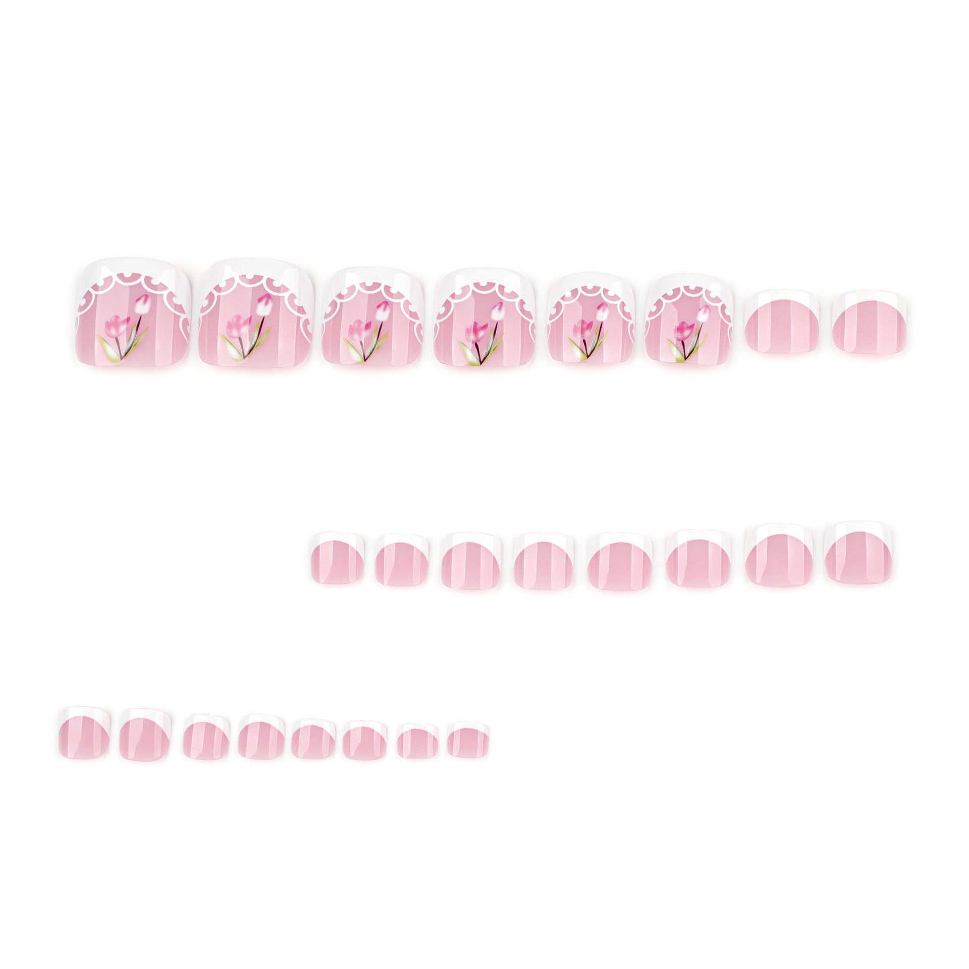 Wholesale 24 Pieces/box White Flower Bow Nails Kits Nail Stickers