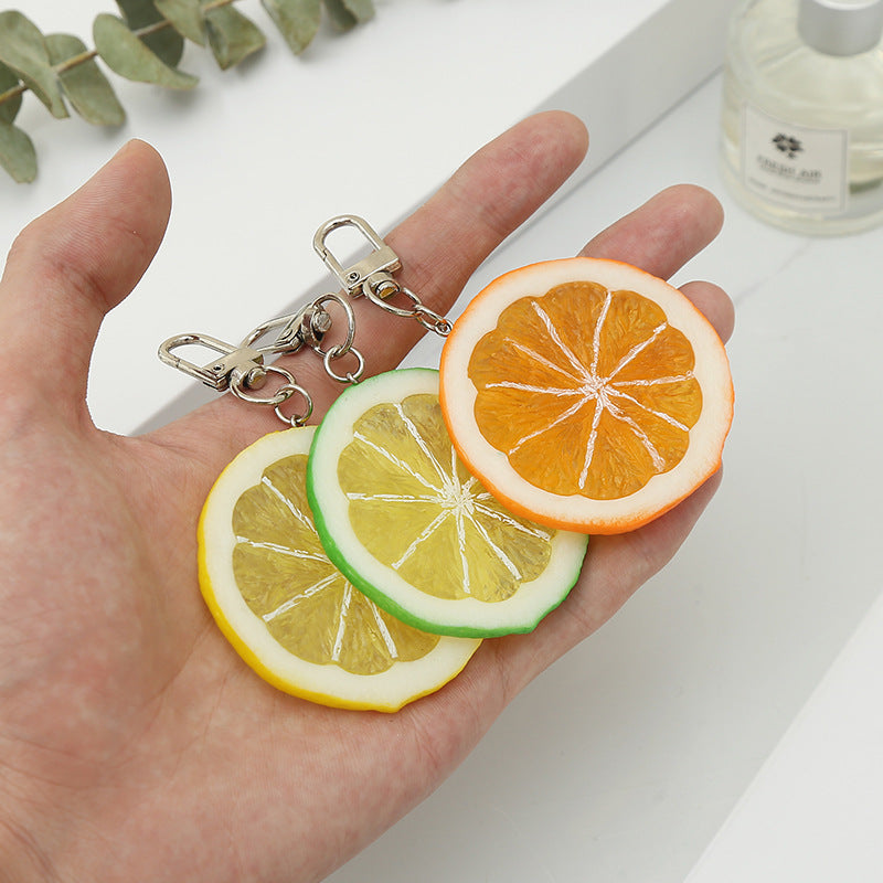Wholesale  small lemon slice fruit keychain