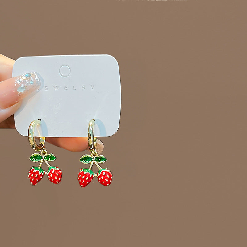 Wholesale  Fruit Cherry Strawberry Earrings