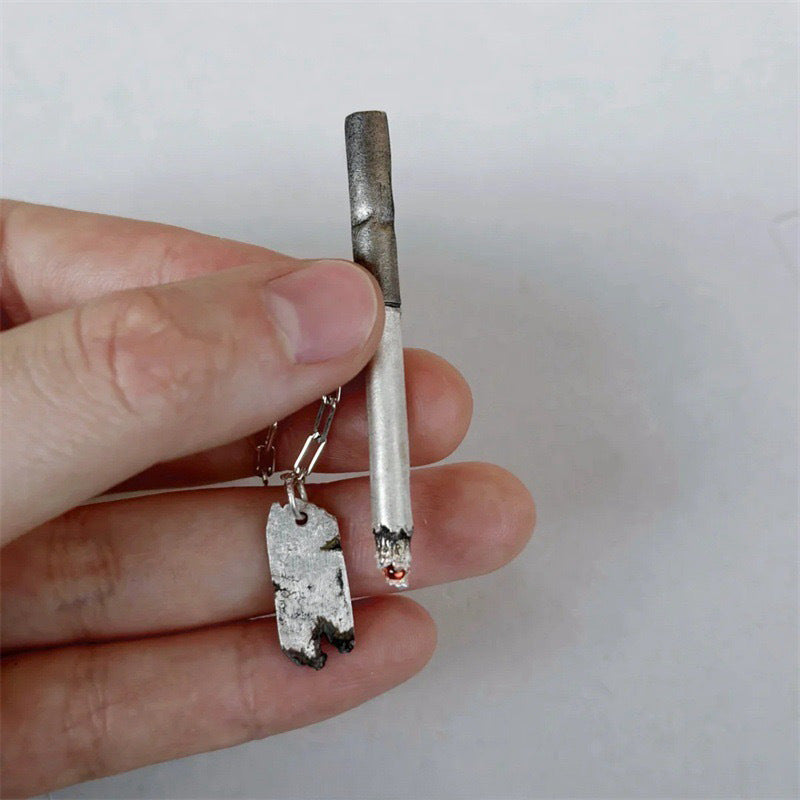 Wholesale  A Lighted Cigarette Elegant Women's Pendant Diamond Two-Tone Clavicle Chain