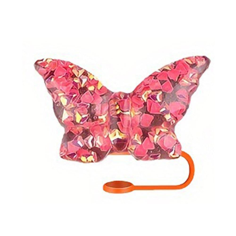 Wholesale  Resin Butterfly Creative Cartoon Sports PVC Soft Straw Tube Cap