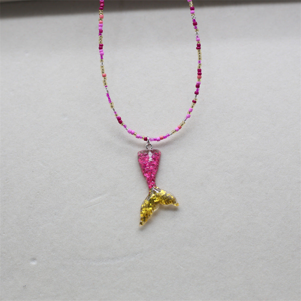Wholesale Sequin Mermaid Tail Pendant Necklace