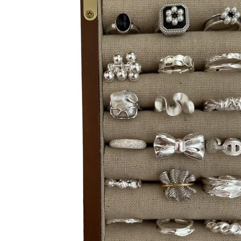 Wholesale Plain Circle Cream Flower Ring Retro Open Adjustable Ring ACC-RS-YaoFeng013