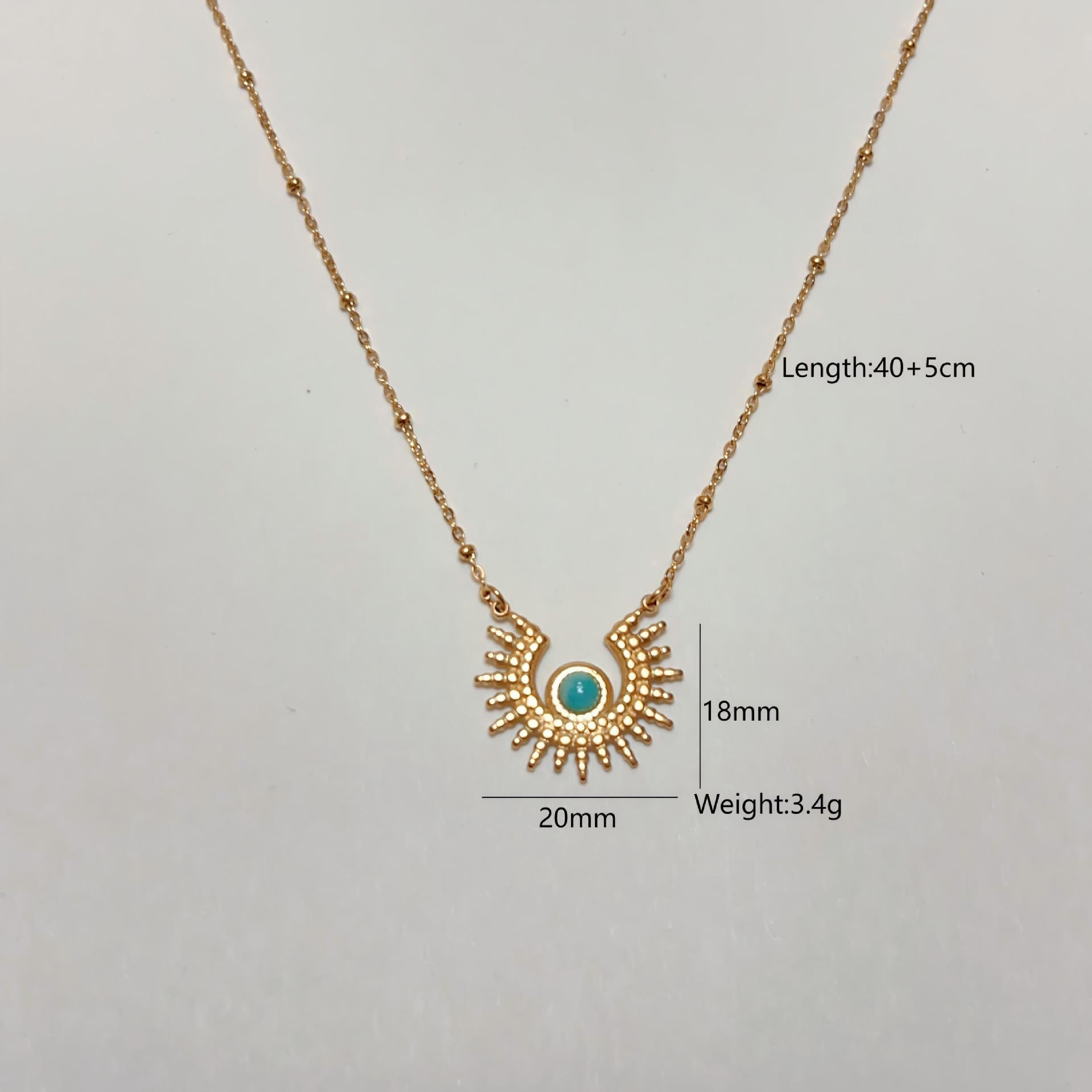 Wholesale Stainless steel  natural stone handmade chain color retaining necklaces