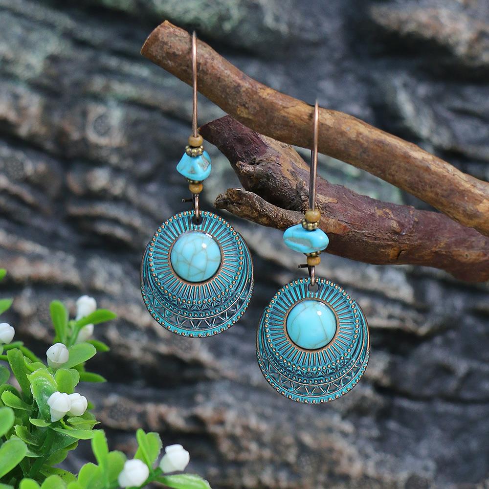 Wholesale Alloy Ethnic Vintage Tassel Drop Earrings - Trendy Everyday Jewelry Accessory