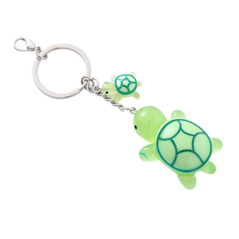Wholesale Three-dimensional luminous little turtle keychain