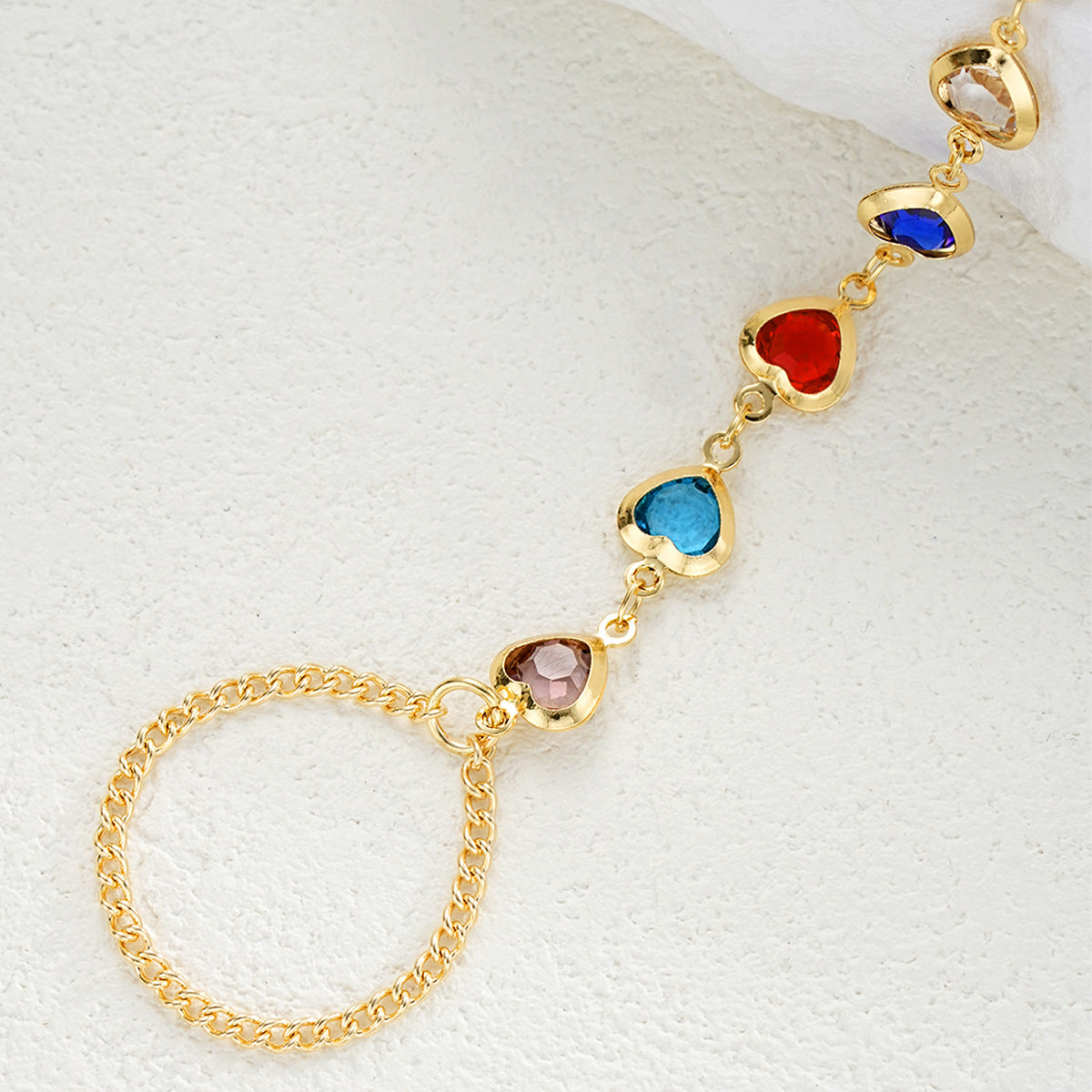 Wholesale Fashion Chain Bracelet with Ring for Women,  Stylish Hand Chain Jewelry Accessory Gift