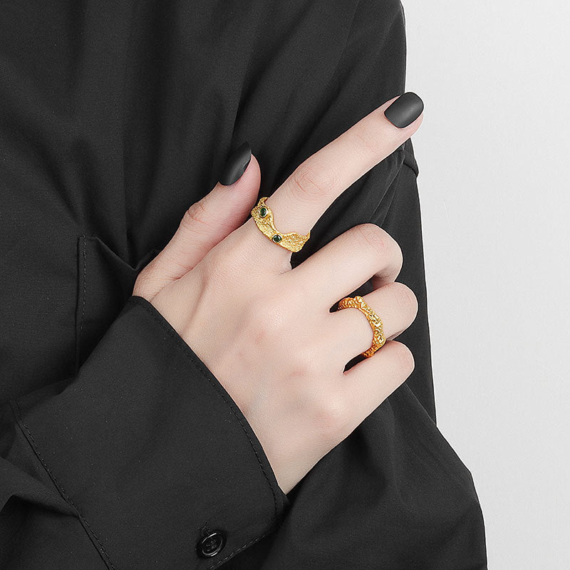 Wholesale Concave and Convex 925 Sterling Silver Foil Open Ring Adjustable Rings ACC-RS-YJY004