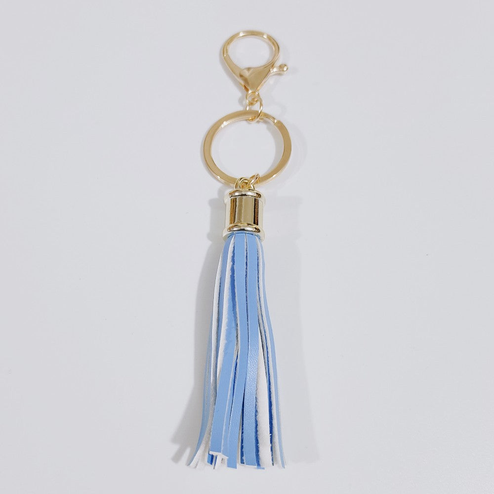 Wholesale Leopard Color Leather Tassel Keychain