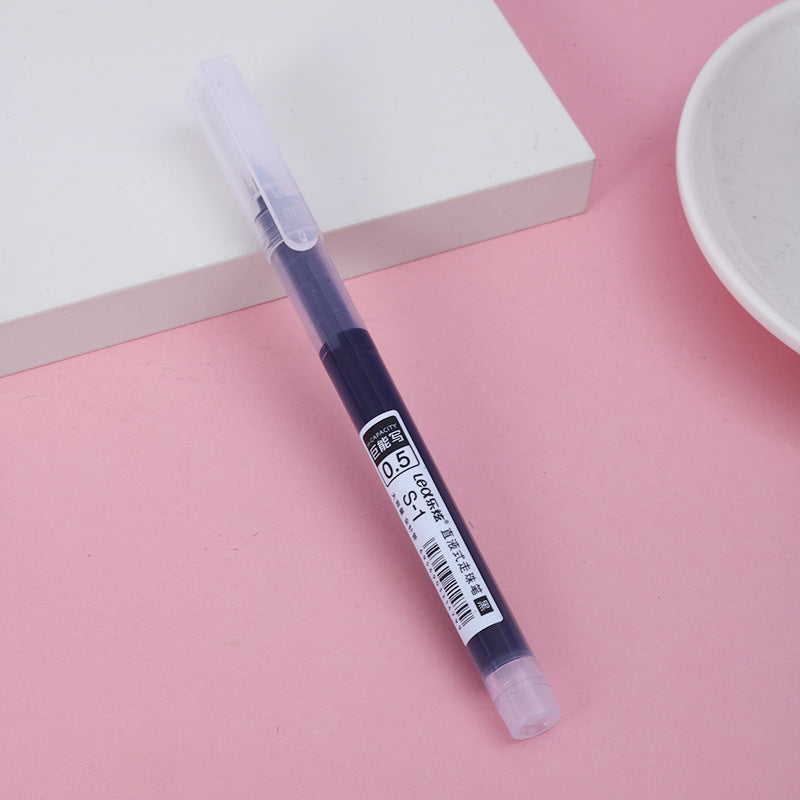 Wholesale straight liquid ballpoint pen black fountain pen
