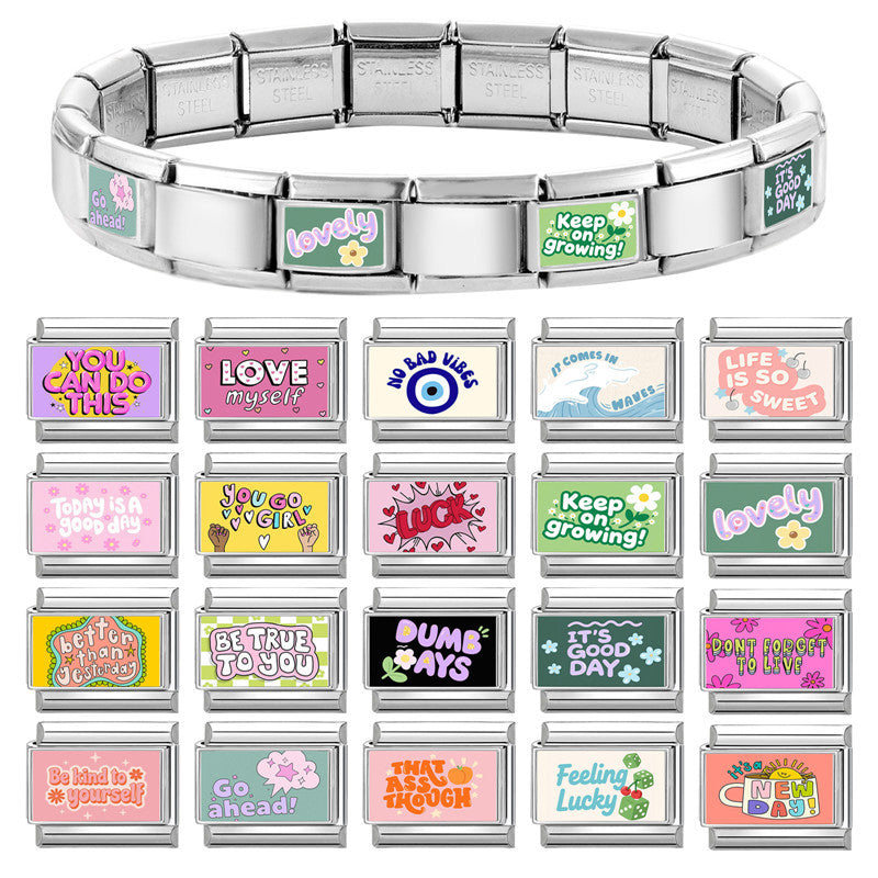 Wholesale Italian Charm Bracelet 9mm DIY Splicing Cute Creative Stainless Steel Composable Bracelet