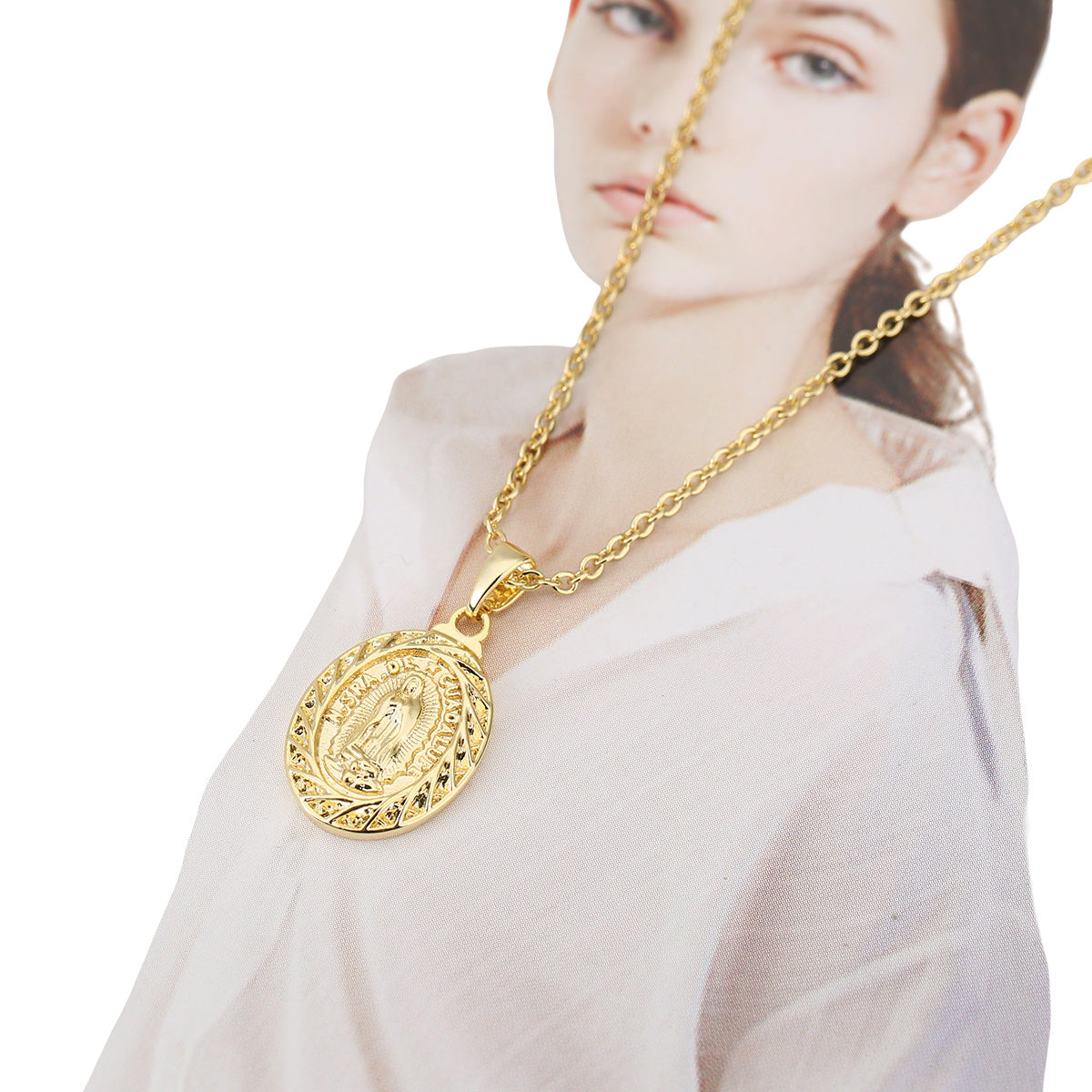 Wholesale Bible Character Printed Luxury Necklace