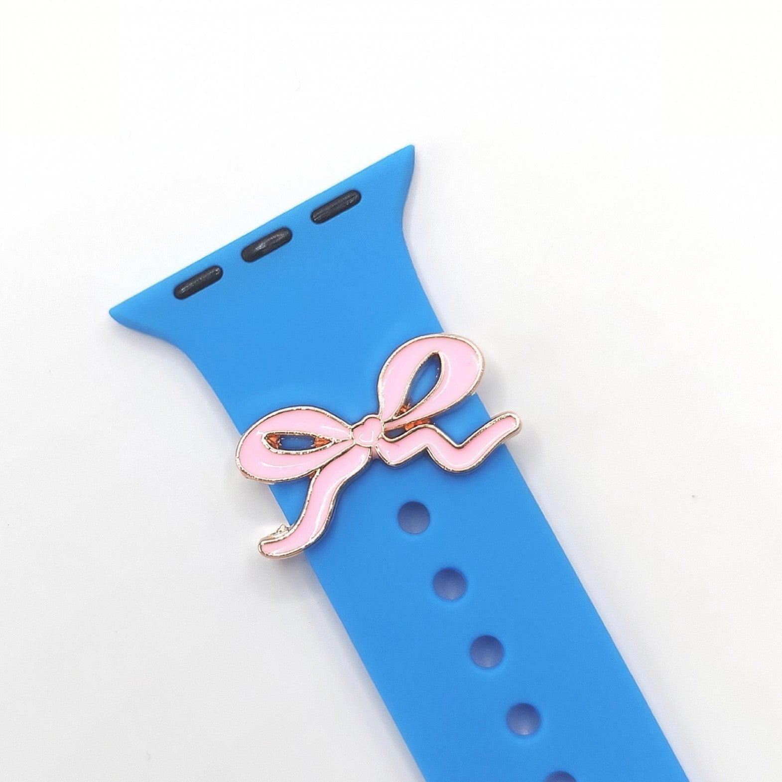 Wholesale Bow Tie Oil-Drip Decorative Ring Suitable for Apple Watch,  Apple Jewelry,  Silicone Watch Band,  Zinc Alloy Accessories,  Fashionable Ol