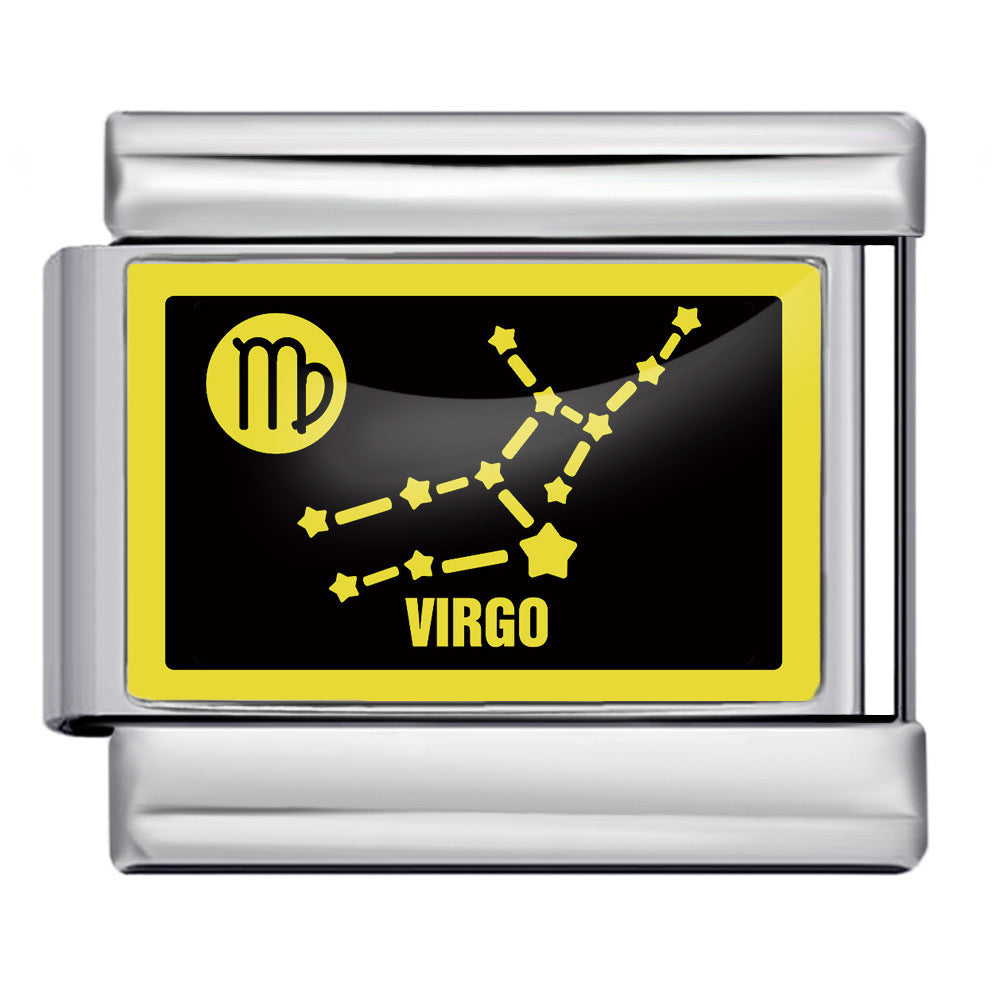 Wholesale Italian Charm Bracelet 9mm DIY Splicing 12 Constellation Series Stainless Steel Composable Bracelet