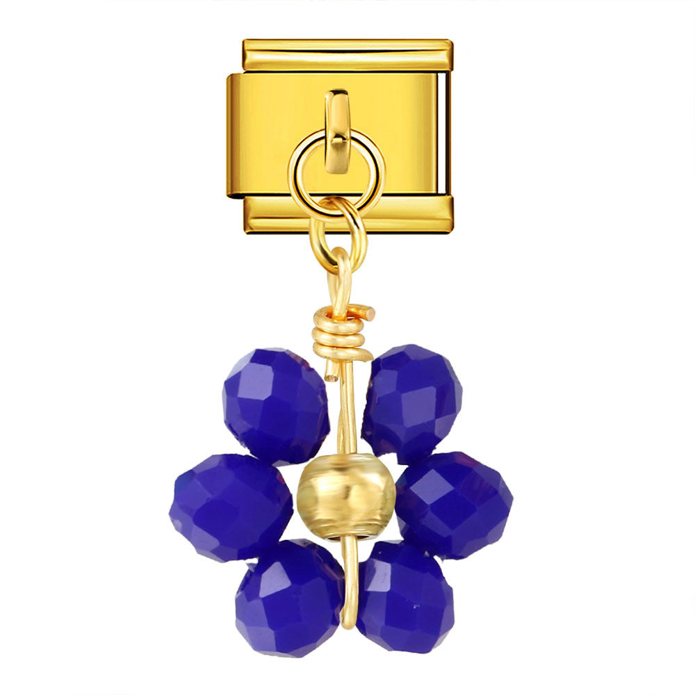 Wholesale Italian Charm Bracelet 9mm DIY Crystal Bead Flower  Creative Stainless Steel Composable Bracelet