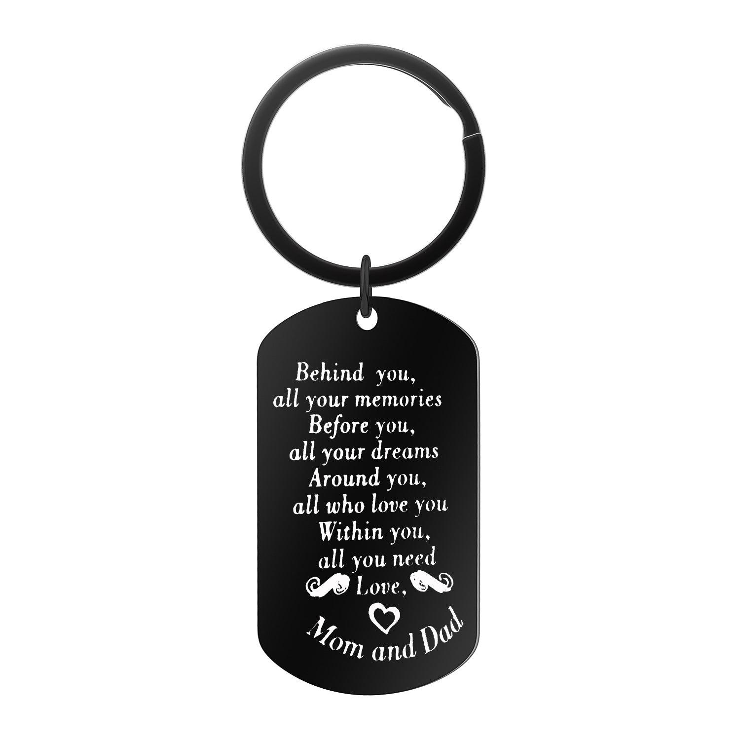 Wholesale stainless steel creative family keychain