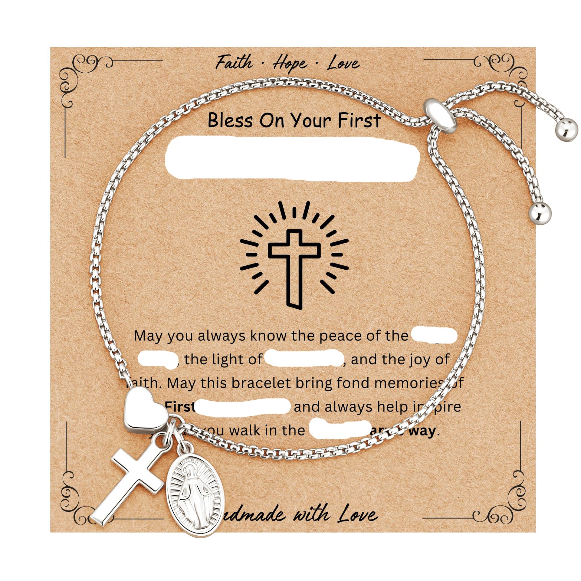 Wholesale Heart and Cross Faith Bracelet
