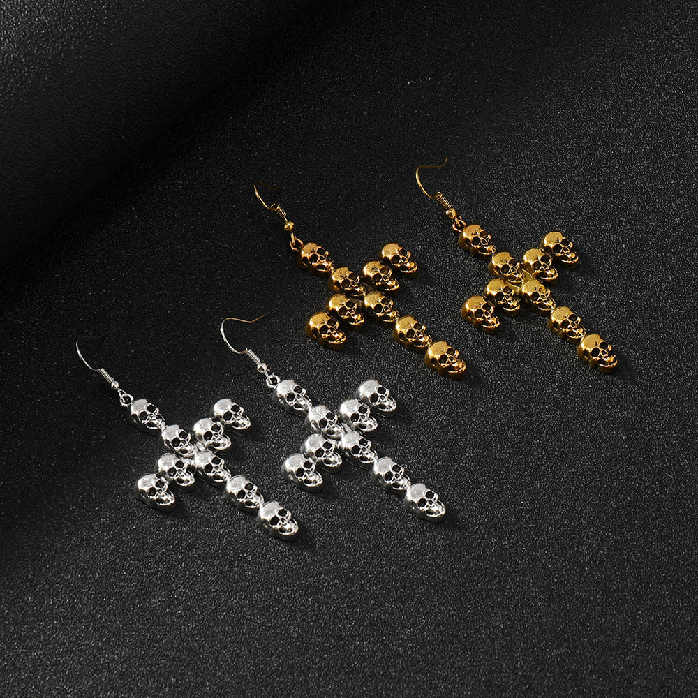 Wholesale Skull Cross Alloy Earrings  Jewelry Accessory Gift for Women