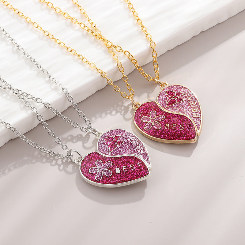 Wholesale Kids Magnetic Butterfly Heart Pendant Necklace Alloy Best Jewelry Gift