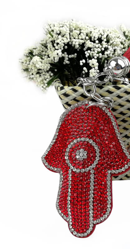 Wholesale Creative rhinestone Palm rhinestone keychain tassel diamond keychain