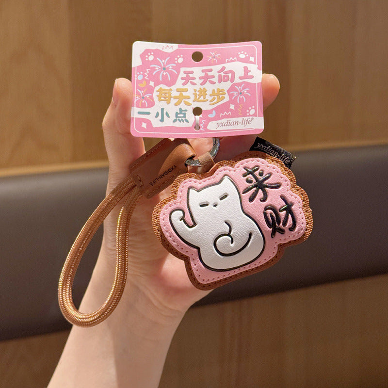 Wholesale PU Leather Funny Text Keychain Backpack Charm Student Gift
