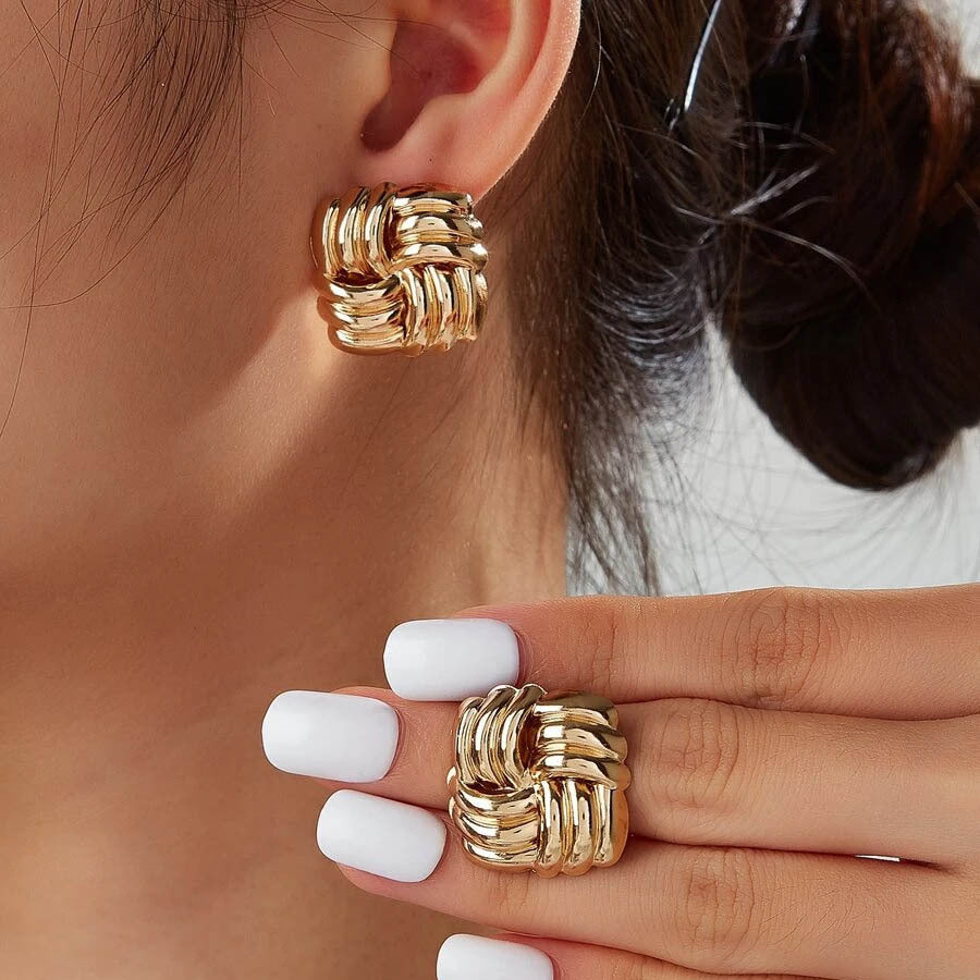 Wholesale Stainless Steel Titanium Steel Gold Light Luxury Earrings