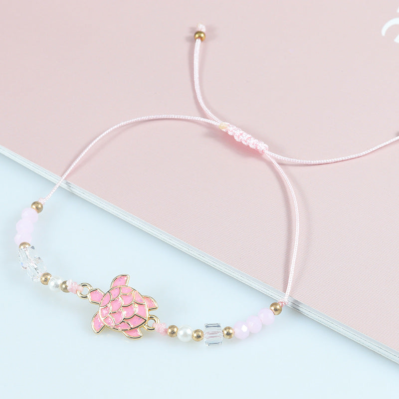 Wholesale Ocean Style Colorful Turtle Bracelet Crystal Beaded Bracelet ACC-BT-YiYe009