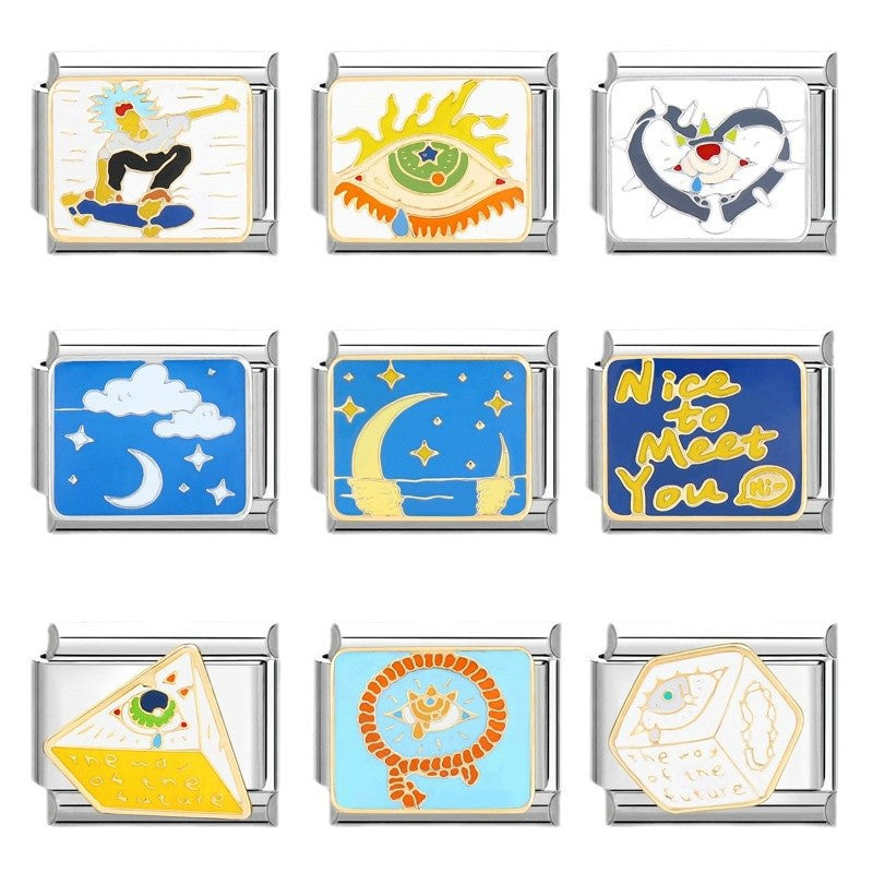 Großhandel italienisches Charmearmband 9mm DIY Spleißen süßer kreativer Anhänger Titanium Stahl komponierbares Armband