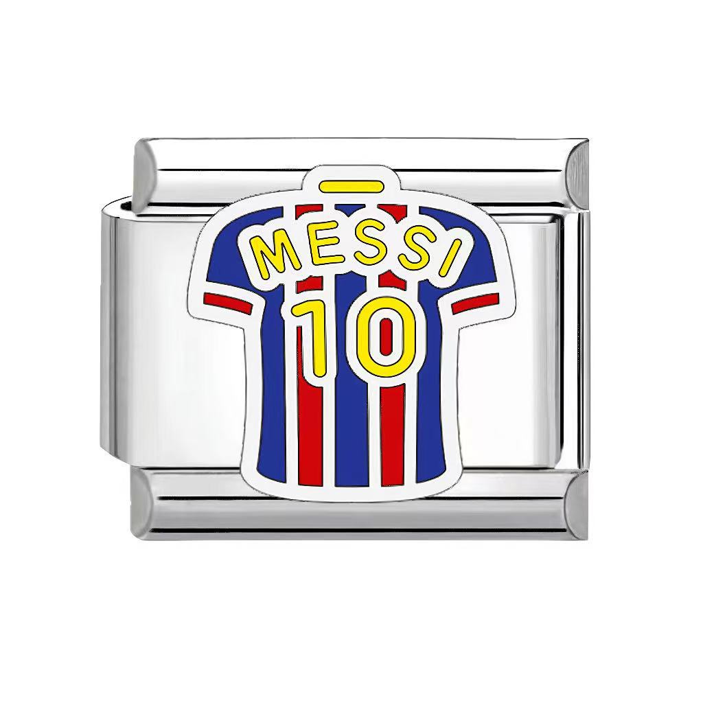 Wholesale Italian Charm Bracelet 9mm DIY Football Sports Series  Creative Stainless Steel Composable Bracelet